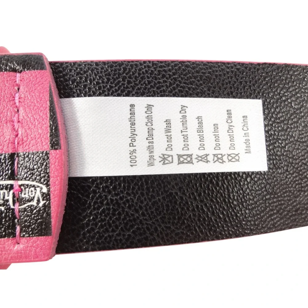 Von Dutch Belt Unisex Small Pink Black New Flying Eyeball Checkered Streetwear